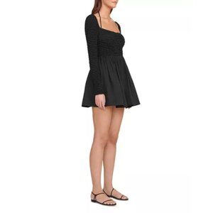 STAUD Cassidy black ruched long sleeves Dress size M